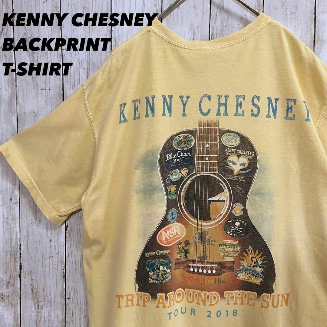 MUSIC TEE(ミュージックティー)のミュージックTシャツ古着　KENNY CHESNEYバックプリントTシャツ　M黄 メンズのトップス(Tシャツ/カットソー(半袖/袖なし))の商品写真