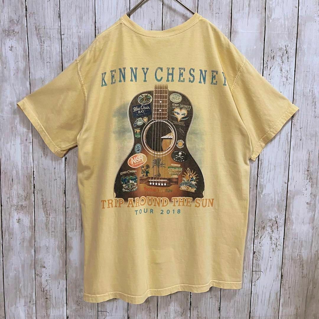 MUSIC TEE(ミュージックティー)のミュージックTシャツ古着　KENNY CHESNEYバックプリントTシャツ　M黄 メンズのトップス(Tシャツ/カットソー(半袖/袖なし))の商品写真