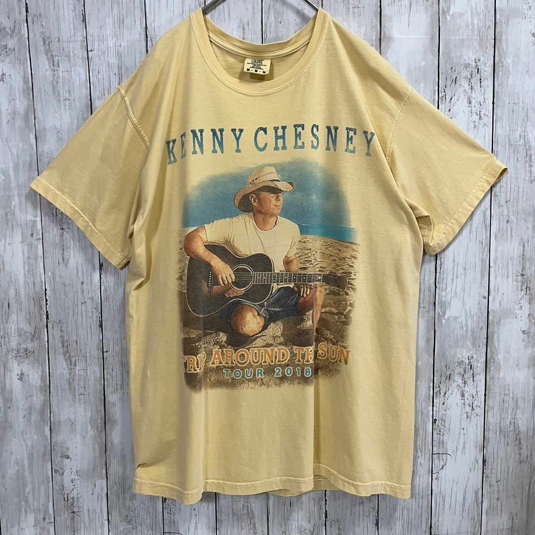 MUSIC TEE(ミュージックティー)のミュージックTシャツ古着　KENNY CHESNEYバックプリントTシャツ　M黄 メンズのトップス(Tシャツ/カットソー(半袖/袖なし))の商品写真