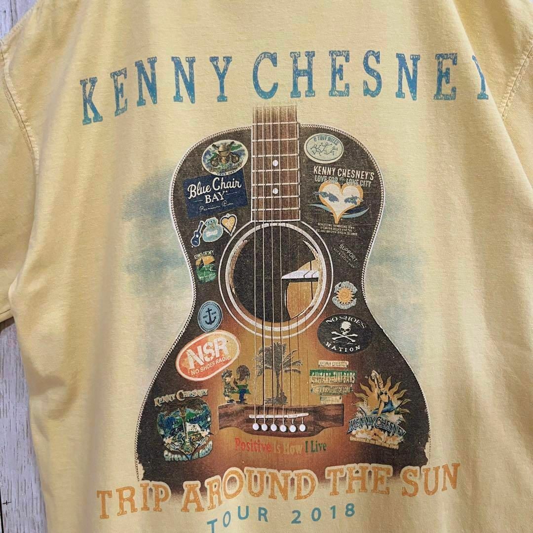 MUSIC TEE(ミュージックティー)のミュージックTシャツ古着　KENNY CHESNEYバックプリントTシャツ　M黄 メンズのトップス(Tシャツ/カットソー(半袖/袖なし))の商品写真