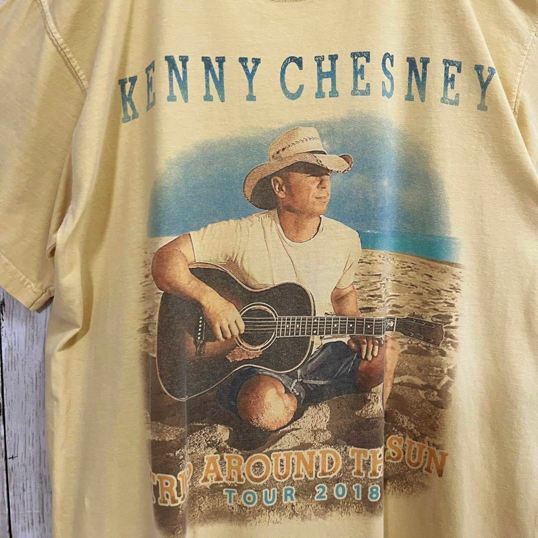 MUSIC TEE(ミュージックティー)のミュージックTシャツ古着　KENNY CHESNEYバックプリントTシャツ　M黄 メンズのトップス(Tシャツ/カットソー(半袖/袖なし))の商品写真