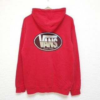 ヴァンズ(VANS)のL 90s VANS オールド バンズ スウェット パーカー 赤 USA(パーカー)