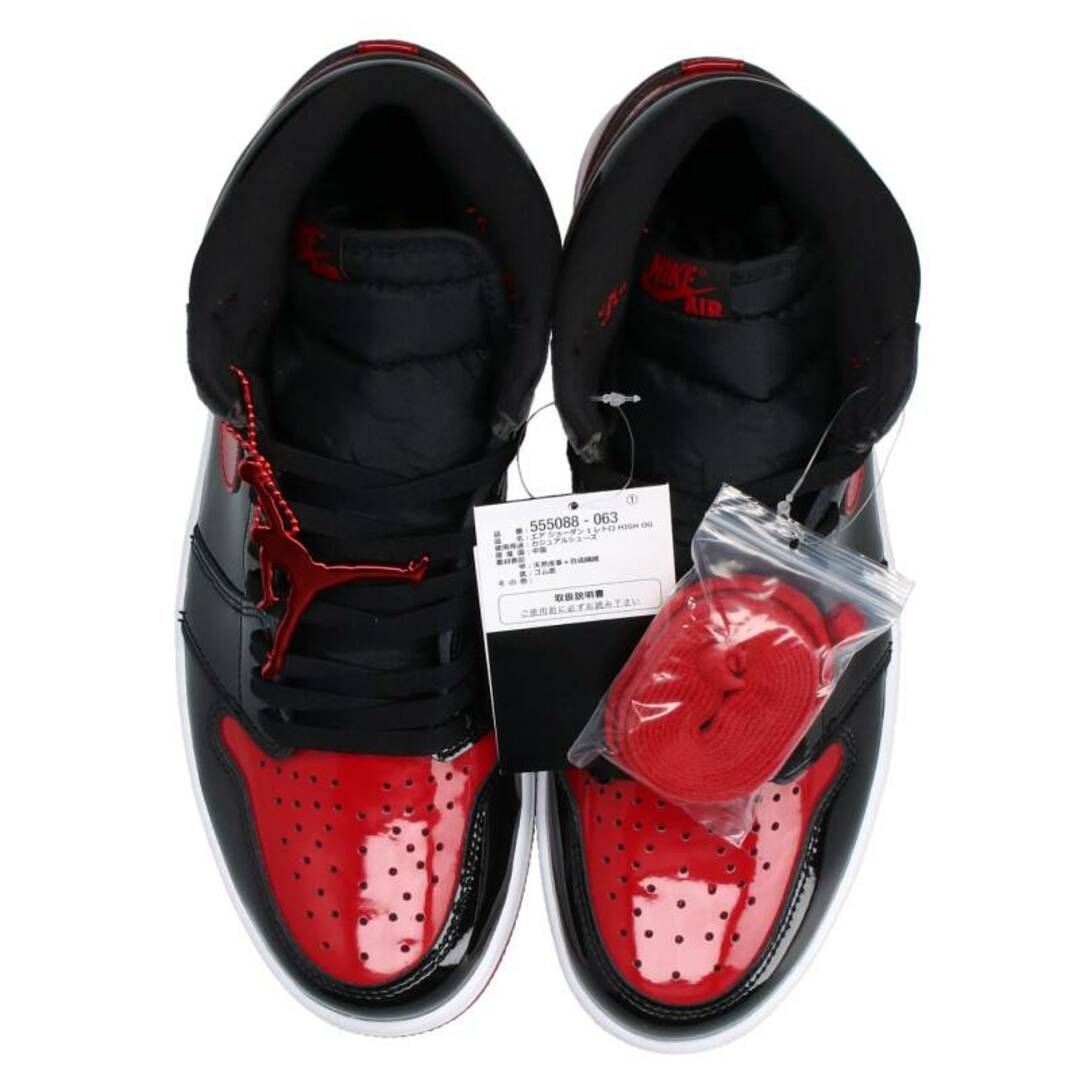 ナイキ  AIR JORDAN 1 HIGH RETRO OG PATENT BRED 555088-063 エアジョーダン1ハイオージーパテントブレッドスニーカー  メンズ 29cm