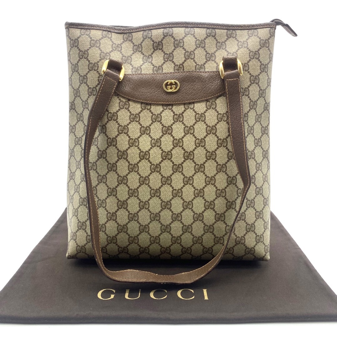 Gucci(グッチ)のGUCCI グッチ オールドグッチ ショルダーバッグ トートバッグ ブラウン レディースのバッグ(トートバッグ)の商品写真