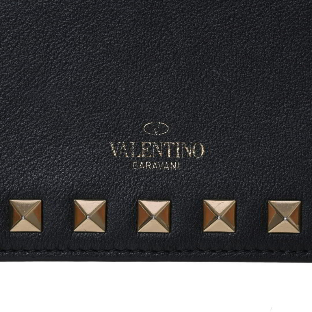 VALENTINO(ヴァレンティノ)のVALENTINO ロックスタッズ レザー コンパクト ウォレット 財布 レディースのファッション小物(財布)の商品写真