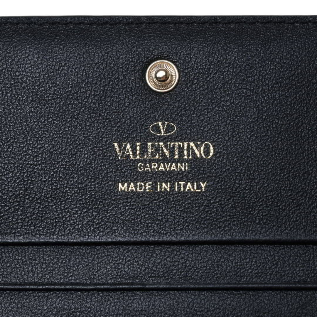 VALENTINO(ヴァレンティノ)のVALENTINO ロックスタッズ レザー コンパクト ウォレット 財布 レディースのファッション小物(財布)の商品写真