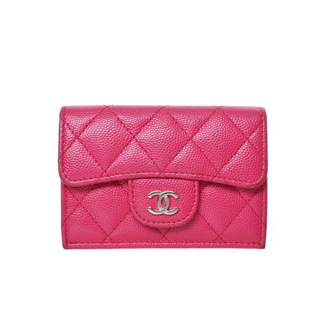 CHANEL 31番台 超美品 キャビアスキン マトラッセ コンパクトウォレットシャネル