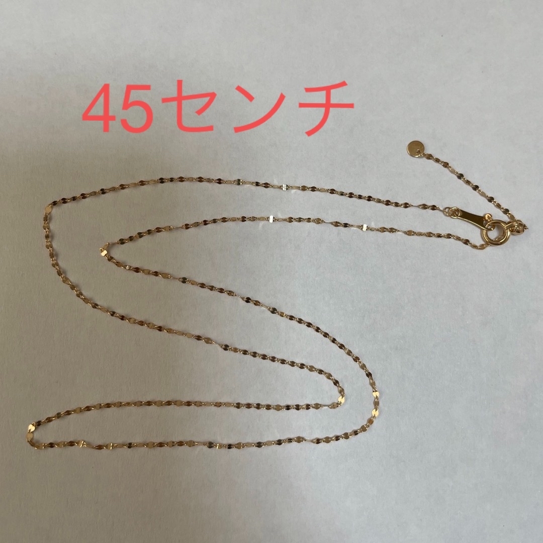 新品未使用　k18 ペタル　チェーンネックレス　45センチ　調節可能