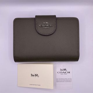 コーチ(COACH)の新品　COACH 長財布　コーチ　二つ折り財布　レディース メンズ カーキ(財布)