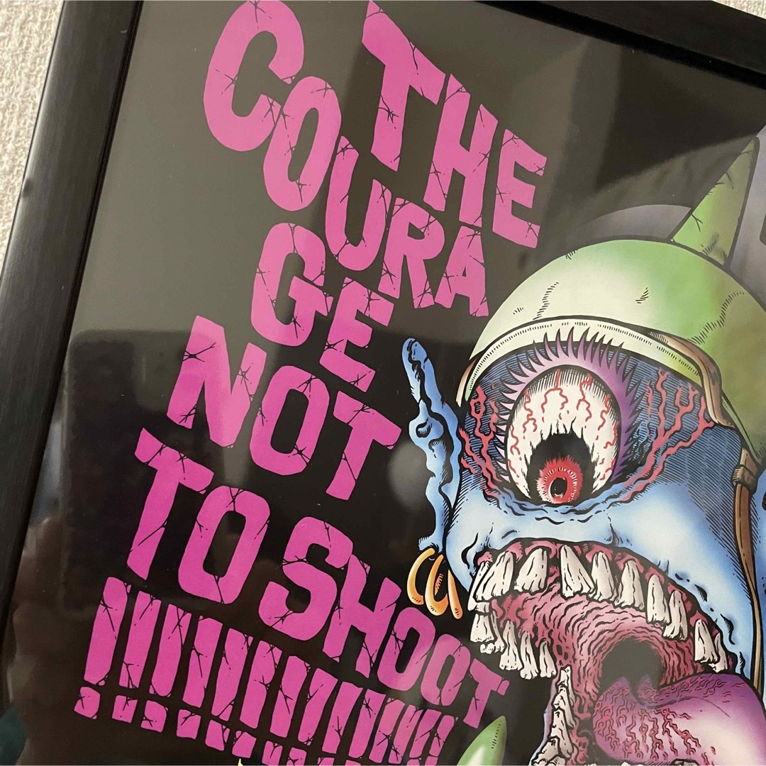 「THE COURAGE NOT TO SHOOT !!!!」A3イラストボード ハンドメイドのインテリア/家具(アート/写真)の商品写真