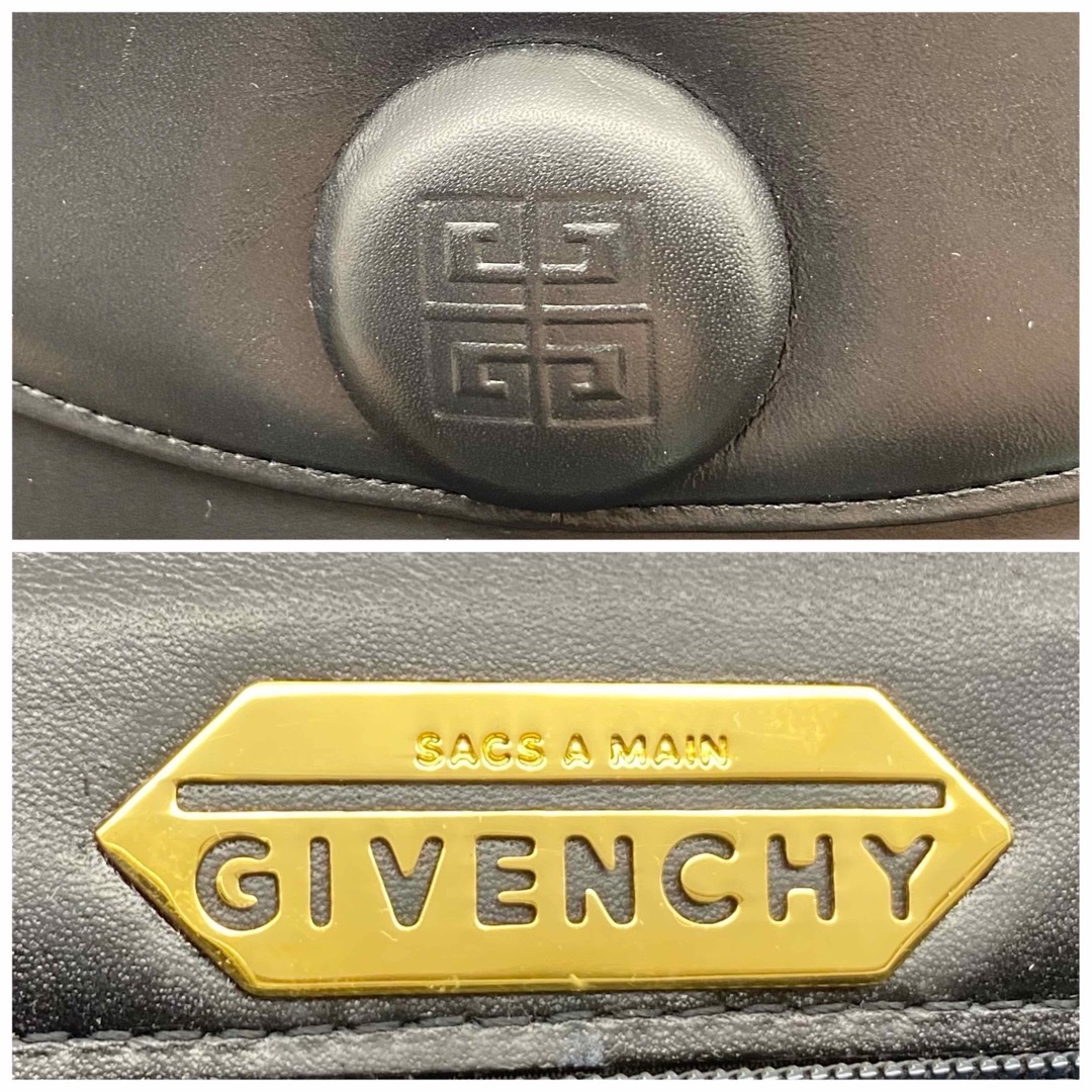 GIVENCHY ジバンシー ハンドバッグ ブラック フロントロゴ レザー 本革 5