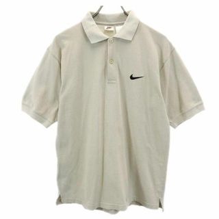 ナイキ(NIKE)のナイキ 90s 00s 白タグ オールド 半袖 ポロシャツ M グレー系 NIKE 鹿の子 ロゴ メンズ 【中古】  【230621】(ポロシャツ)