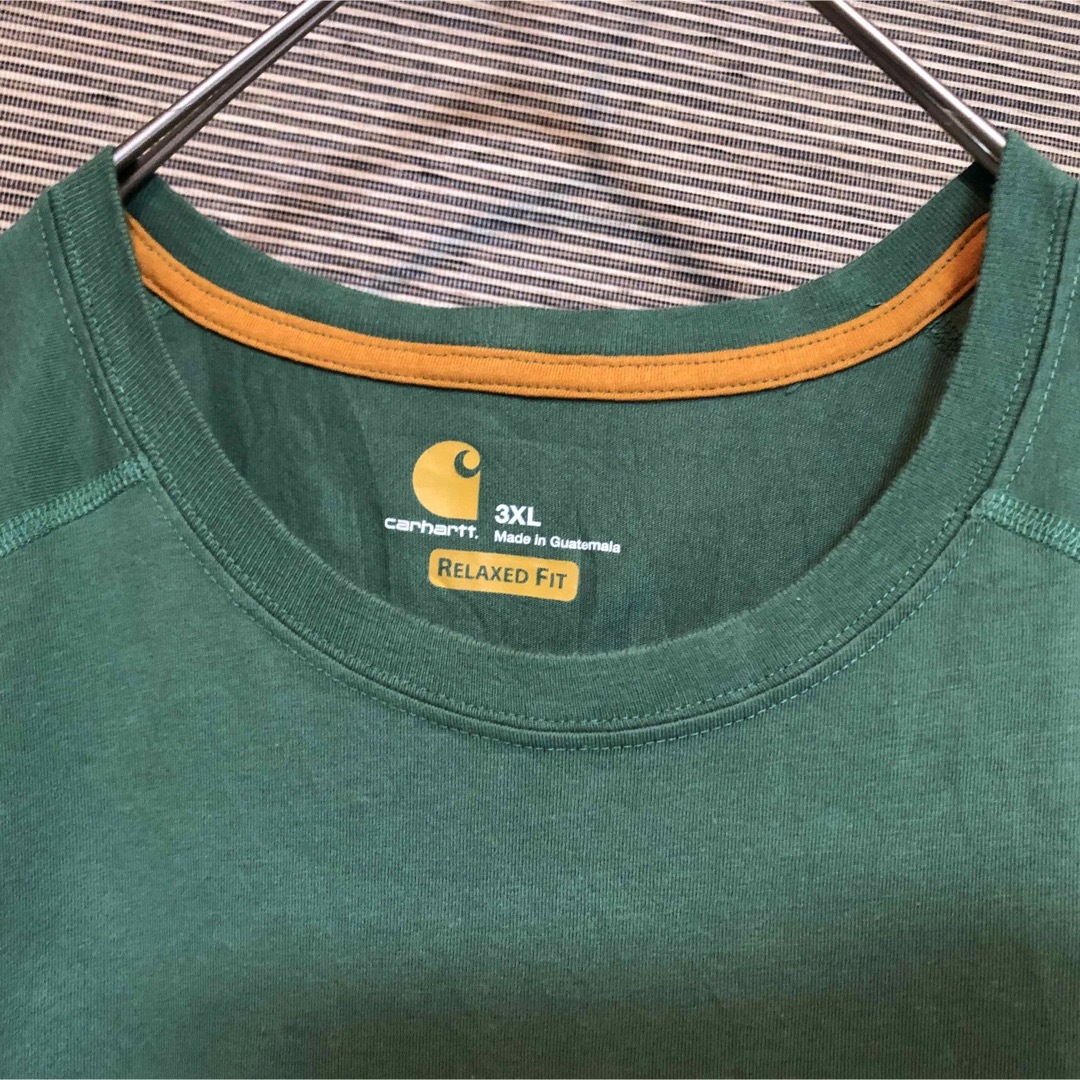 carhartt - カーハート】半袖Tシャツ 胸ポケット 緑 エンブレムタグ