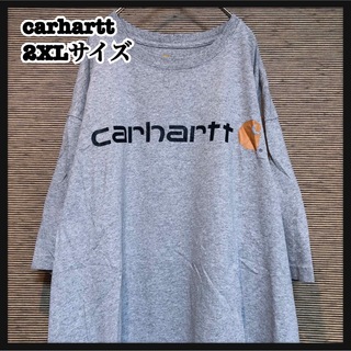 カーハート(carhartt)のカーハート】半袖Tシャツ　デカロゴ　ビッグロゴ　グレー　２XL　ビッグサイズ37(Tシャツ/カットソー(半袖/袖なし))