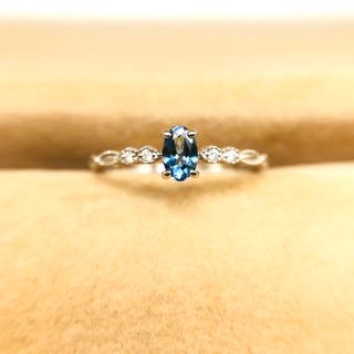 ご成約済【最高級サンタマリア★幻想的なオーシャンブルー】アクアマリン リング