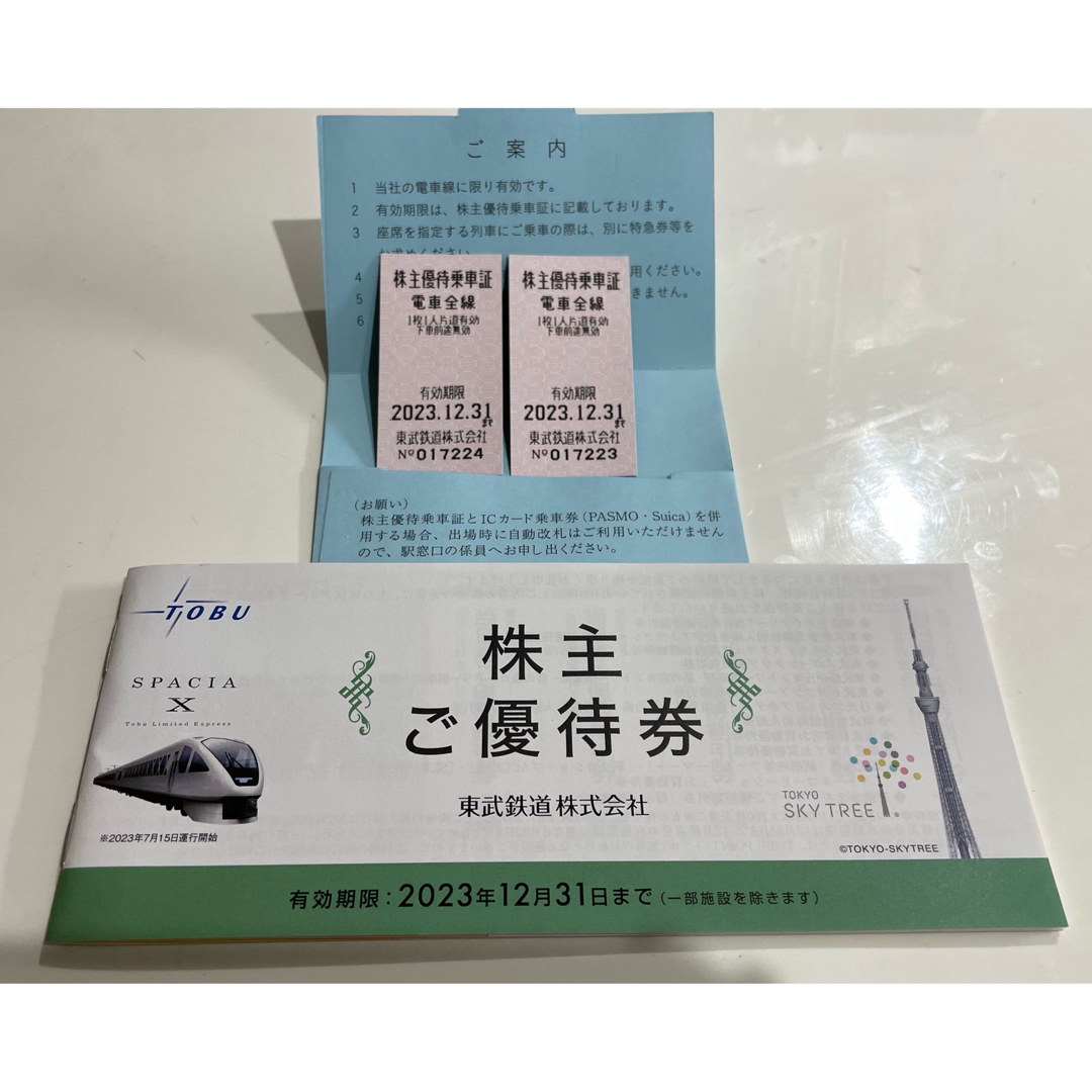 ［未使用］東武鉄道　株主優待券＋乗車証2枚 チケットの乗車券/交通券(鉄道乗車券)の商品写真