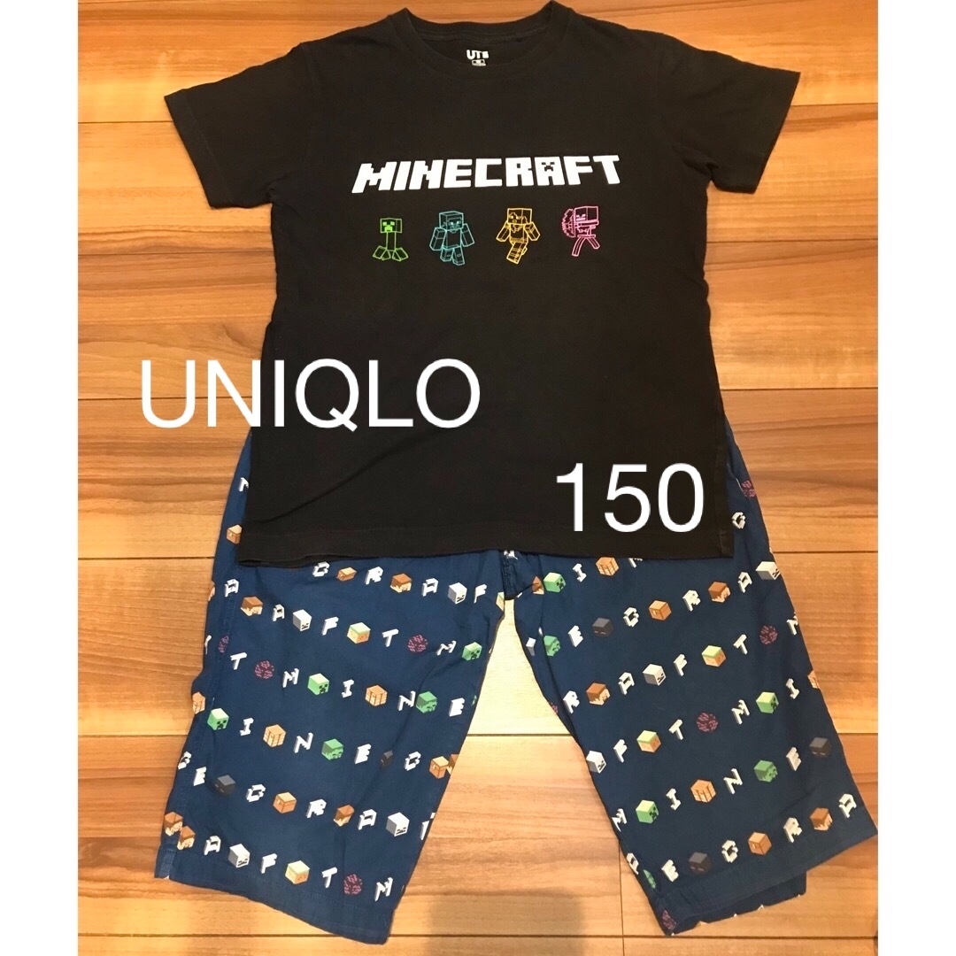 UNIQLO(ユニクロ)のユニクロ　マインクラフト  Tシャツ・ステテコセット　150 キッズ/ベビー/マタニティのキッズ服男の子用(90cm~)(パジャマ)の商品写真