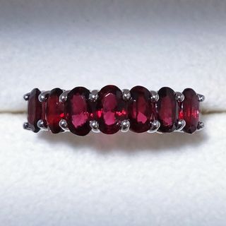 ホワイトゴールド×ガーネット リング K18WG 1.80ct 4.7g(リング(指輪))