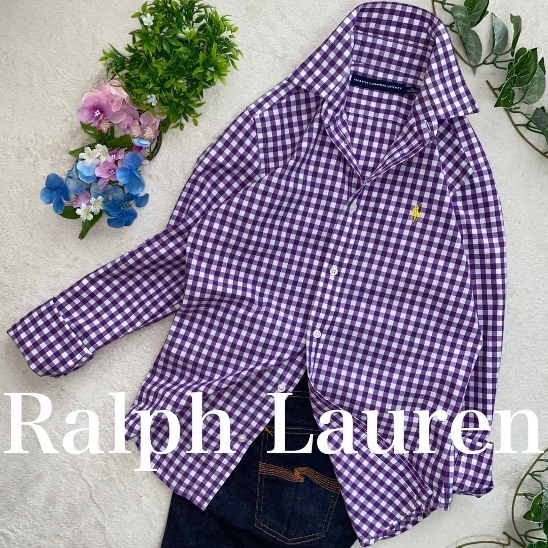 POLO RALPH LAUREN(ポロラルフローレン)の2点おまとめ　Ralph Lauren 美品　L位　ラベンダー　シャンブレー レディースのトップス(シャツ/ブラウス(長袖/七分))の商品写真