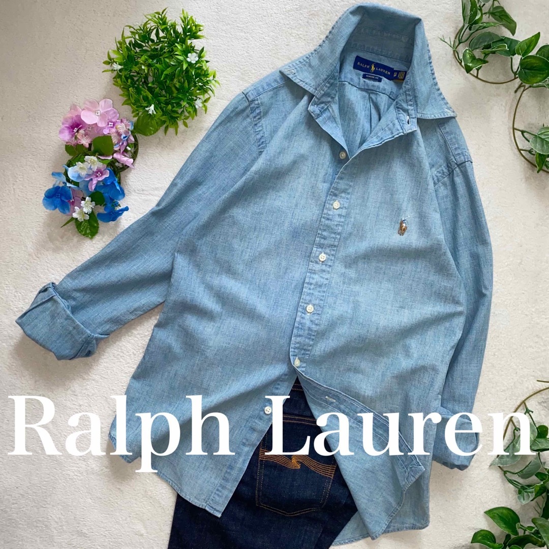 POLO RALPH LAUREN(ポロラルフローレン)の2点おまとめ　Ralph Lauren 美品　L位　ラベンダー　シャンブレー レディースのトップス(シャツ/ブラウス(長袖/七分))の商品写真