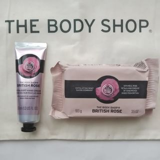 ザボディショップ(THE BODY SHOP)の【新品】ザボディショップ／ローズ ハンドクリーム＆ソープ（オリジナルポーチ付）(ハンドクリーム)