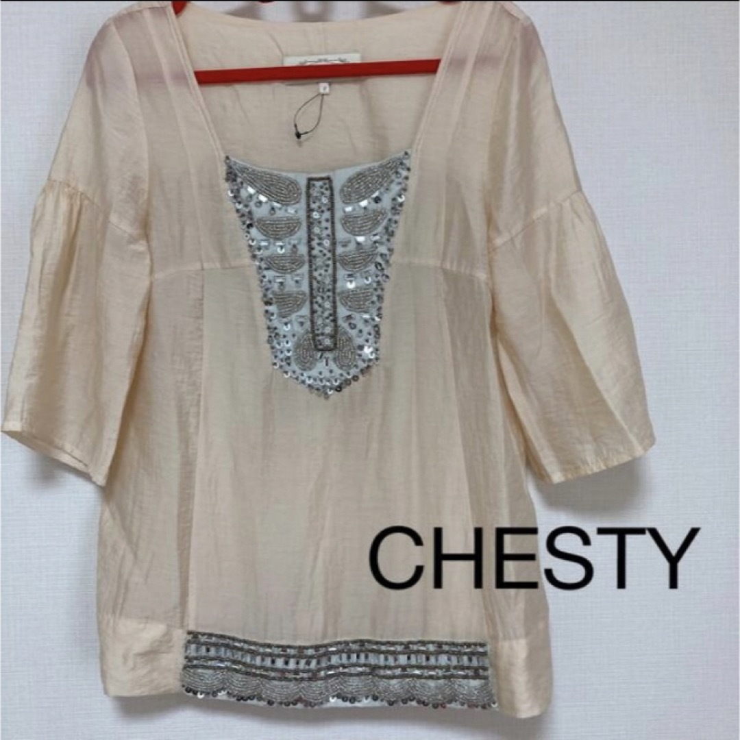 Chesty(チェスティ)の新品韓国製　CHESTY ブラウス　トップス　カットソー夏服半袖シャツ　Mサイズ レディースのトップス(シャツ/ブラウス(半袖/袖なし))の商品写真