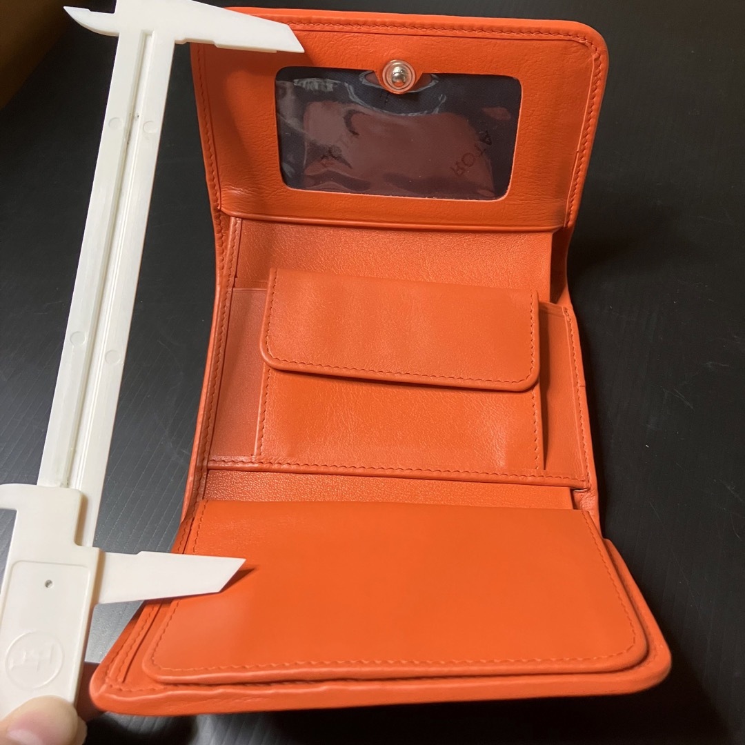 未使用 Pelgio エイ革x牛革 スティングレイ オレンジ 三つ折り財布 メンズのファッション小物(折り財布)の商品写真
