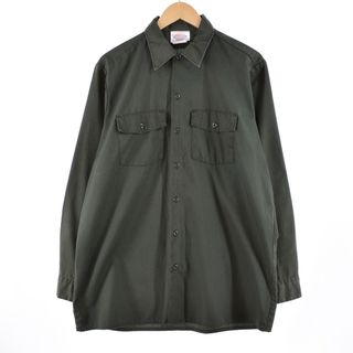 ディッキーズ(Dickies)の古着 ディッキーズ Dickies 長袖 ワークシャツ USA製 メンズL /eaa336356(シャツ)