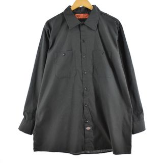 ディッキーズ(Dickies)の古着 ディッキーズ Dickies 長袖 ワークシャツ メンズXL /eaa345315(シャツ)