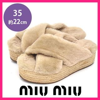 miumiu【美品】プードルファーパールサンダル