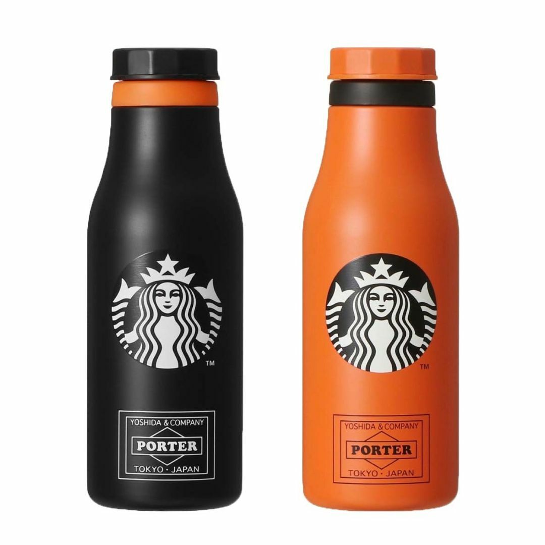 PORTER x STARBUCK ステンレスボトル ブラック オレンジ セット-