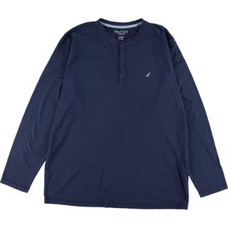 ノーティカ(NAUTICA)の古着 ノーティカ NAUTICA SLEEPWEAR ヘンリーネック ロングTシャツ ロンT メンズXXL /eaa346012(Tシャツ/カットソー(半袖/袖なし))