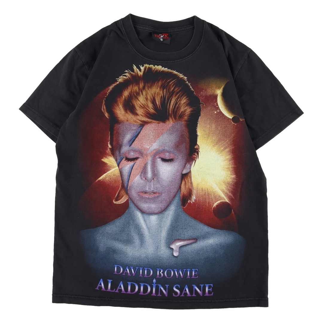 THUNDER DAVID BOWIE デヴィッドボウイ 両面プリント バンドTシャツ バンT メンズS /eaa346892