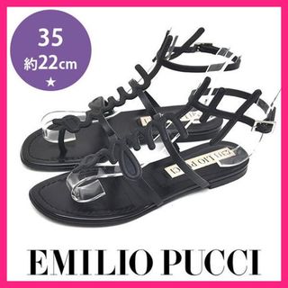 エミリオプッチ(EMILIO PUCCI)のエミリオプッチ ロゴ トングサンダル フラットサンダル 35(約22cm)(サンダル)