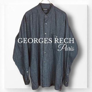 ジョルジュレッシュ(GEORGES RECH)の【ジョルジュレッシュ】シャツ 長袖 XL ブラック 春夏 バンドカラー メンズ(シャツ)