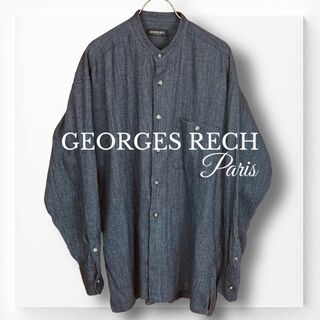 GEORGES RECH - 【ジョルジュレッシュ】シャツ 長袖 XL ブラック 春夏 バンドカラー メンズ
