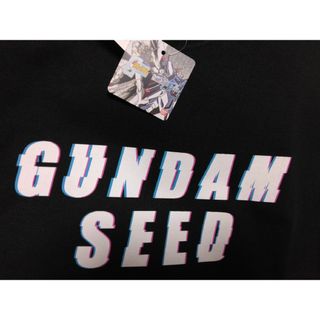 ジーユー(GU)のバックプリントGUガンダムSEED黒160サイズtシャツ160サイズ(キャラクターグッズ)