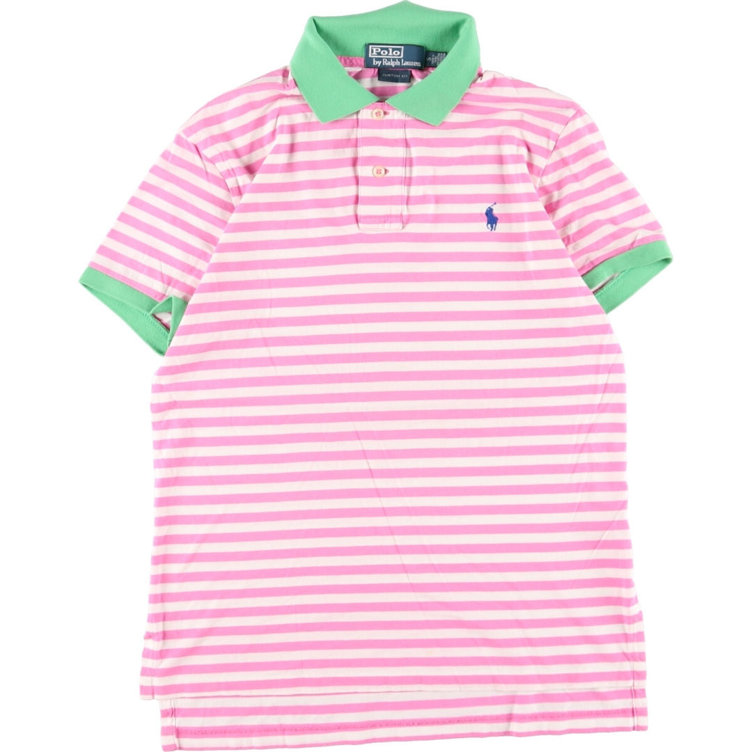 Ralph Lauren(ラルフローレン)の古着 ラルフローレン Ralph Lauren POLO by Ralph Lauren CUSTOM FIT 半袖 ボーダー ポロシャツ レディースS /eaa346573 レディースのトップス(ポロシャツ)の商品写真