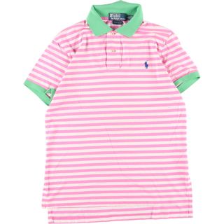 ラルフローレン(Ralph Lauren)の古着 ラルフローレン Ralph Lauren POLO by Ralph Lauren CUSTOM FIT 半袖 ボーダー ポロシャツ レディースS /eaa346573(ポロシャツ)