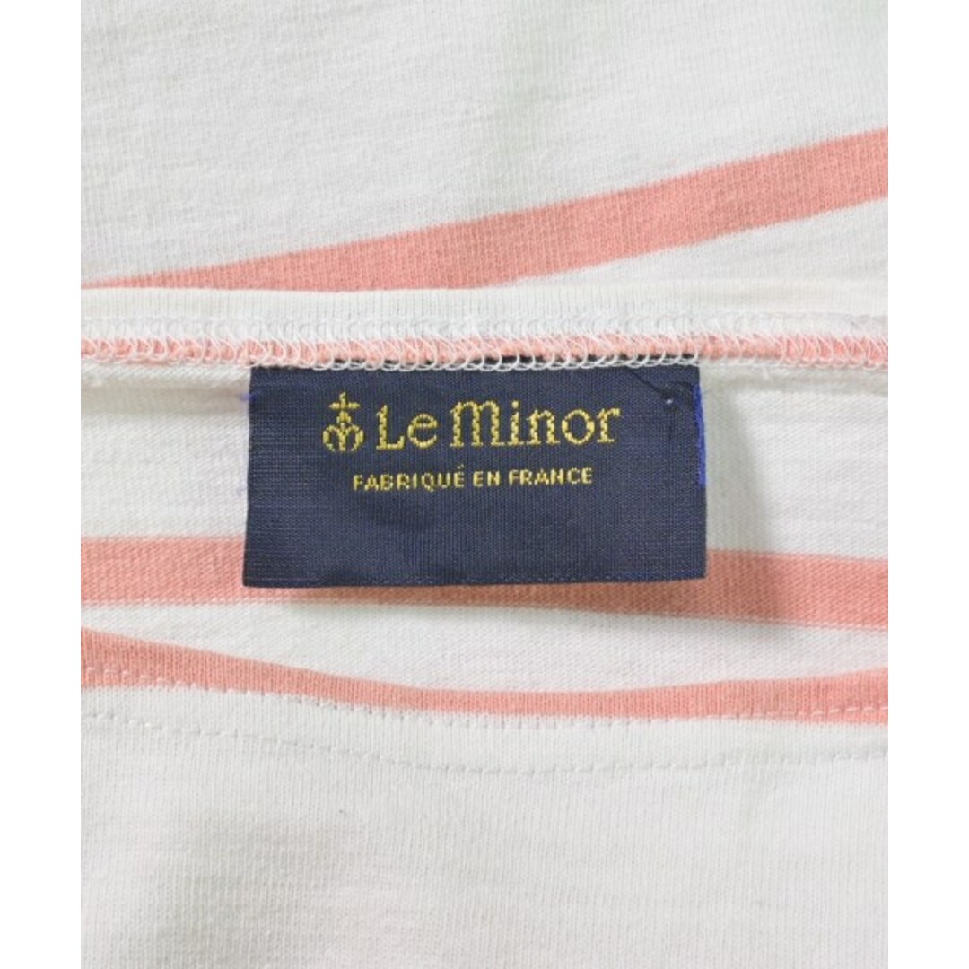 Le Minor(ルミノア)のLe minor ルミノア Tシャツ・カットソー F 白xピンク(ボーダー) 【古着】【中古】 レディースのトップス(カットソー(半袖/袖なし))の商品写真