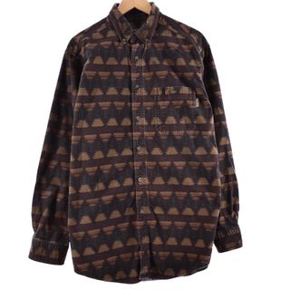 ウールリッチ(WOOLRICH)の古着 ウールリッチ WOOLRICH ネイティブ柄 総柄 長袖 ボタンダウン ヘビーネルシャツ メンズXL /eaa347929(シャツ)