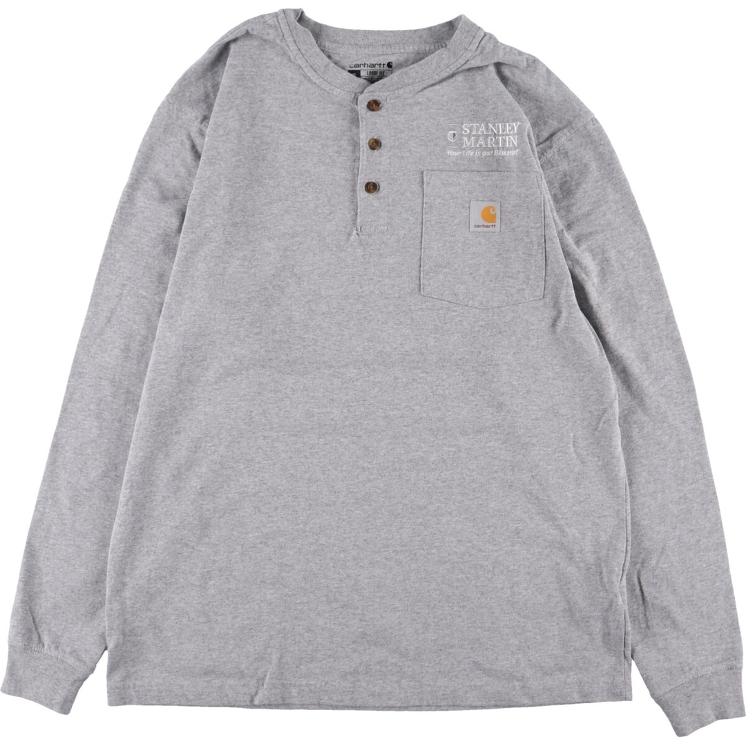 カーハート Carhartt Loose Fit ヘンリーネック ロングTシャツ ロンT メンズM /eaa346029