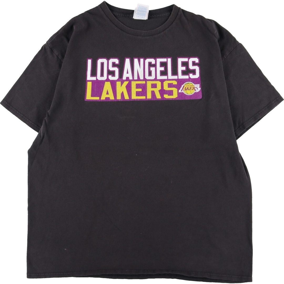 マジェスティック Majestic NBA LOSANGELES LAKERS ロサンゼルスレイカーズ 両面プリント スポーツプリントTシャツ メンズXL /eaa346480