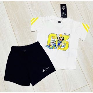 アディダス(adidas)のアディダス★新品 ディズニー ミッキー柄 Tシャツ セットアップ 90(Tシャツ/カットソー)