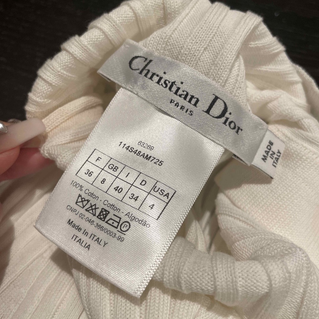 Christian Dior クリスチャンディオール サマー ニット シアー 白