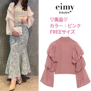 エイミーイストワール(eimy istoire)の【美品】シアースリットスリーブニット eimy istore(シャツ/ブラウス(長袖/七分))