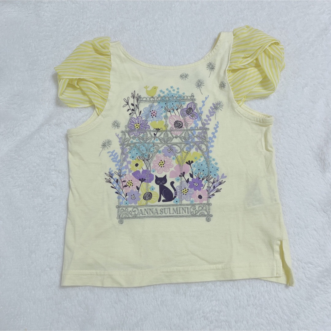ANNA SUI mini - 【美品】アナスイミニ 100㎝ Tシャツ 黄色 猫の通販