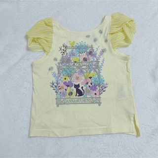 アナスイミニ(ANNA SUI mini)の【美品】アナスイミニ  100㎝　Tシャツ　黄色　猫(Tシャツ/カットソー)