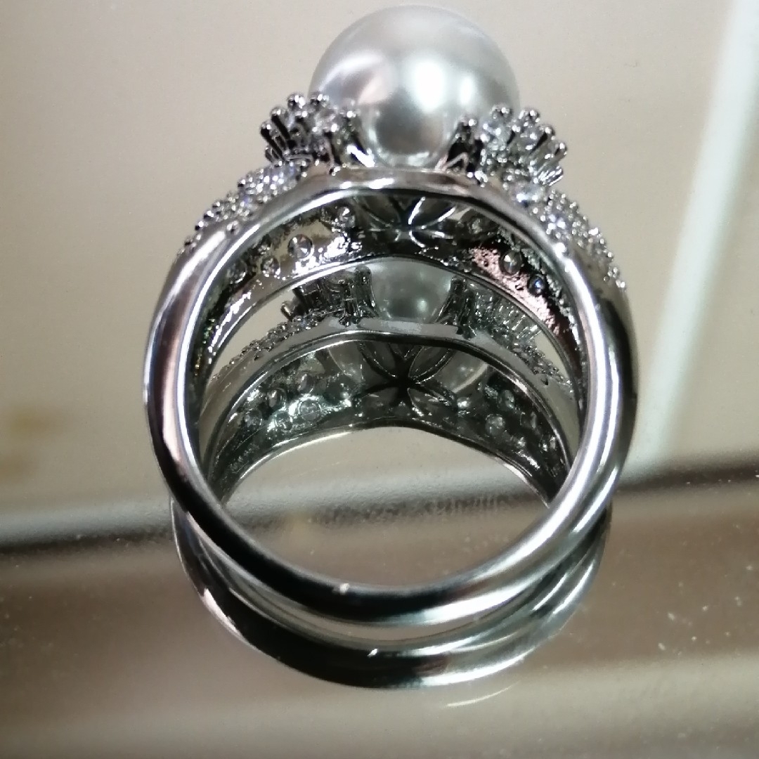 【SALM】リング レディース アクセサリー シルバー ホワイト 指輪 22号 レディースのアクセサリー(リング(指輪))の商品写真