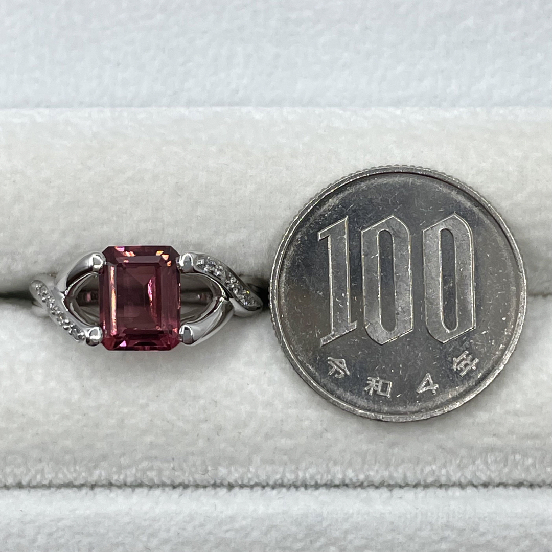 k18WG ピンクトルマリン2.58ct ダイヤ0.08ct リング | www